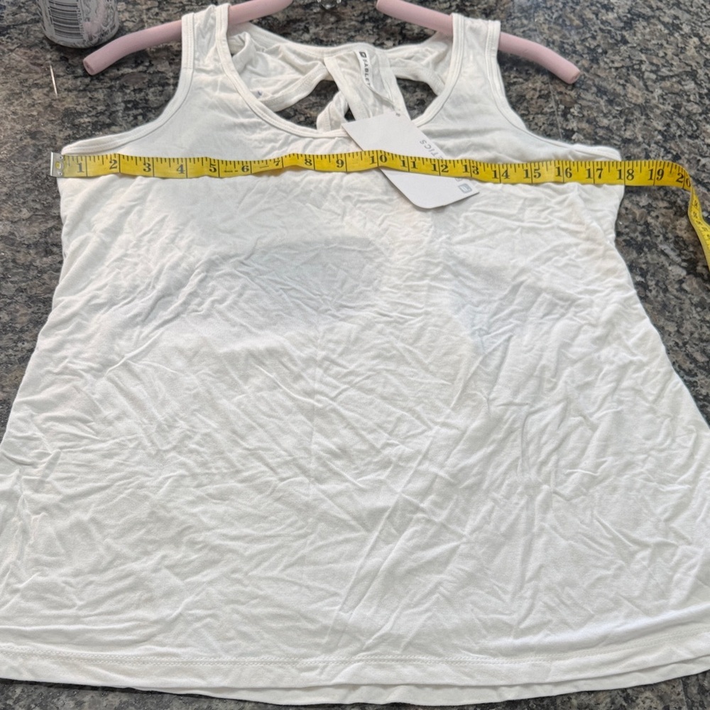 Fabletics White Racerback Performance Tank NEW M - Picture 10 of 12